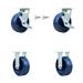 Service Caster 4 Piece Polyurethane Caster Set w/ 2 Brakes/Swivel Lock 2 Rigid | 7.5 H x 12 W x 12 D in | Wayfair SCC-30CS620-SPUR-TLB-BSL-2-R-2