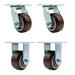 Service Caster 4 Piece Polyurethane Caster Set w/ Roller Bearing 2 Swivel 2 Rigid | 7.5 H x 12 W x 12 D in | Wayfair SCC-30CS420-PPUR-2-R420-2