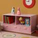 Harriet Bee Baymore Gabo 17.25" H x 37" W Chip Resistant Bookcase Wood in Pink | 17.25 H x 37 W x 16.5 D in | Wayfair