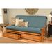 The Twillery Co.® Stratford Full 79" Futon Frame & Mattress w/ Drawer Set Wood/Solid Wood in Gray/Blue/Brown | Wayfair