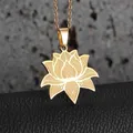 Collier pendentif fleur de vie en acier inoxydable pour femme déclaration de fleur de yoga bijoux