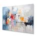 Latitude Run® Textile Symphony I - Abstract Collages Metal Wall Art Living Room Metal in Blue/Gray/Yellow | 12 H x 20 W x 1 D in | Wayfair