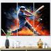 Winston Porter Baseball Swing Of Emotion II - Sports Canvas Prints Set Metal in Blue/Orange | 32 H x 48 W x 1 D in | Wayfair