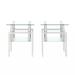 Wrought Studio™ Heydon 4 Legs 2 Bunching Table Set w/ Storage Glass in White | 20.5 H x 17.72 W x 17.72 D in | Wayfair