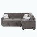 Brown Sectional - Latitude Run® Maaliyah 4 - Piece Upholstered Chaise Sectional Linen | 32.6 H x 83 W x 83 D in | Wayfair