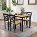 Gracie Oaks Brade 4 - Person Dining Set Wood/Metal in Gray/Brown | 29.92 H x 29.5 W x 45.67 D in | Wayfair 37FC1CD14C8A4DB3B5AB05741B715589