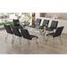 Brayden Studio® Rectangular 78.74" L x 38.98" W Dining Set Wood/Glass/Metal in Brown/Gray | 38.98 W x 78.74 D in | Wayfair