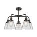 Longshore Tides Cone 5 - Light Glass Dimmable Cone Chandelier Glass in White/Brown | 14.75 H x 24.25 W x 24.25 D in | Wayfair