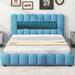 Ivy Bronx Standard Storage Bed Upholstered/Linen in Blue | 37.4 H x 64.4 W x 85.4 D in | Wayfair 83223D9BED724159BEFE66F8B455625D