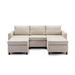 Brown Sectional - Latitude Run® Mansor 3 - Piece Upholstered Chaise Sectional Linen | 33.46 H x 86.6 W x 34.25 D in | Wayfair