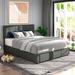 Latitude Run® Marguree Tufted Storage Standard Bed Upholstered, Metal in Gray | 43 H x 58.8 W x 78 D in | Wayfair 8335BCC8A29B4794B99A57DE2D19BA2A