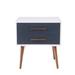 George Oliver Kapun 2 - Drawer Nightstand Wood in White/Blue | 26 H x 18 W x 24 D in | Wayfair D3A60D80A1B34B9898C7649AE62E5864