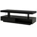 Wrought Studio™ Ilarrold Floor Shelf Coffee Table w/ Storage Wood/Mirrored in Black | 17.9 H x 51.2 W x 19.7 D in | Wayfair