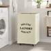 Rebrilliant Fabric Rolling Laundry Hamper w/ Handles Fabric in Gray/White | 26 H x 16 W x 12 D in | Wayfair 261B4C5418E4411D903416C50A1A3583