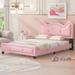 Gemma Violet Cedeno Vegan Leather Platform Bed Upholstered/Faux leather in Pink | 39 H x 57.25 W x 79.5 D in | Wayfair