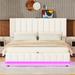 Ivy Bronx Kayzlie Vegan Leather Platform Storage Bed Upholstered/Faux leather in White | 42.8 H x 62.9 W x 84.2 D in | Wayfair