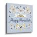 The Holiday Aisle® Happy Hanukkah Doves On Canvas by House Fenway Print Canvas in Blue | 24 H x 24 W x 2 D in | Wayfair