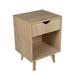 George Oliver Kanesu Nightstand Wood/Metal in Brown | 22 H x 16 W x 14 D in | Wayfair 71414DC700204266B9F559BBC184C5F2