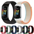 Bracelet en nylon pour montre intelligente Fitbit Charge 5 bracelet à boucle tissée bracelet de