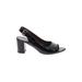 MARNI Heels: Slingback Chunky Heel Minimalist Black Print Shoes - Women's Size 38.5 - Peep Toe