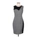 Elie Tahari Casual Dress - Sheath Crew Neck Sleeveless: Gray Print Dresses - Women's Size 6