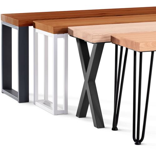Sitzbank Esszimmer Holzbank 30x100x47cm, Möbelfüße Design Anthrazit / Rustikal – Rustikal / Schwarz