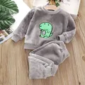 2023 New Boys Girls Set di abbigliamento Baby flanella Homewear Set Baby Baby Baby pigiama ragazzi e