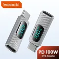 Toocki PD 100W USB C OTG Adattatore Display digitale Ricarica rapida Tipo C a Tipo C Connettore OTG per MacBook Xiaomi Huawei Samsung