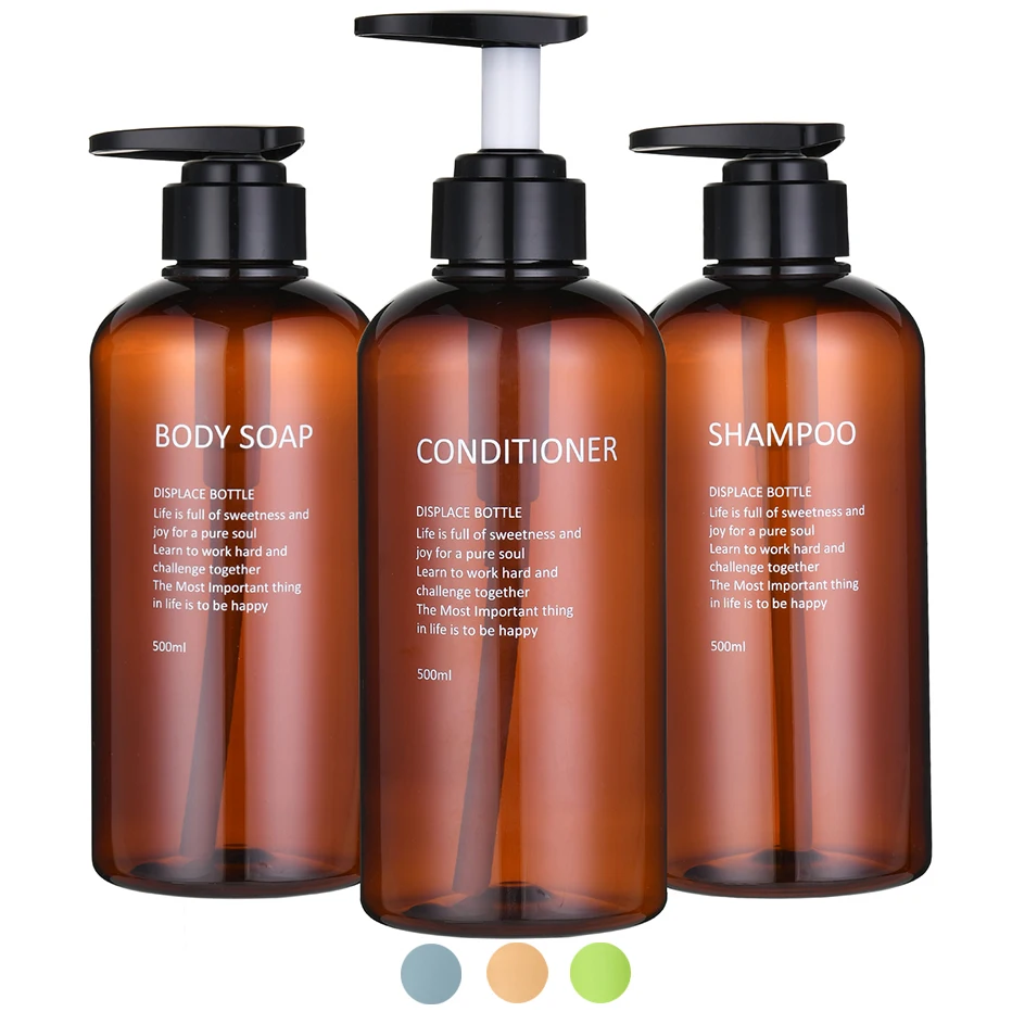Shampoo ricaricabile Balsamo Dispenser per il lavaggio del corpo Set Lettere stampate Dispenser per bottiglie di sapone da bagno Pompa per doccia Dispenser per shampoo