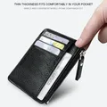 1 pz uomo borse Ultra sottile Mini Business Bank porta carte di credito portafoglio semplice nero