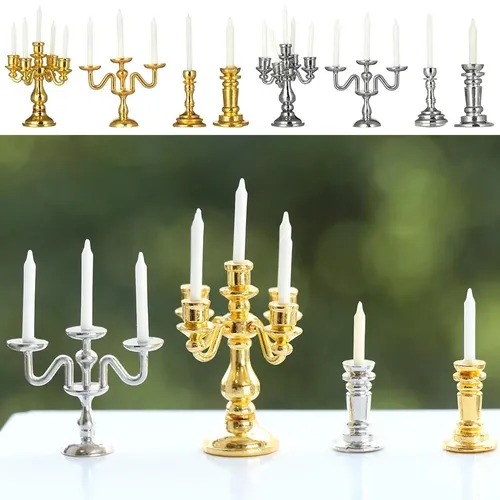 Antike Skala Puppenhaus Kerzenhalter Miniatur Kerzenhalter Puppe Zubehör spielen Haus Szene Modell