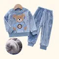 Herbst Winter Kinder Kleidung Baby Pyjama Set dicke Flanell Fleece Kinder Nachtwäsche 2 Stück Sets