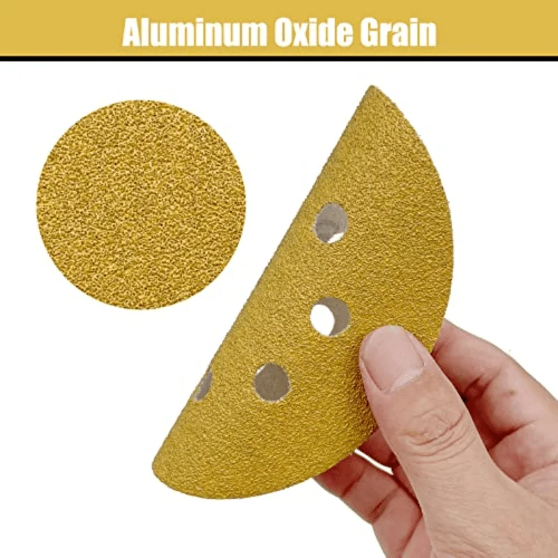 50 stücke 5 Zoll Schleif scheiben Klett verschluss 8 Löcher Schleifpapier rundes Orbital schleif papier für die Holz bearbeitung Auto Boot Metall polieren Image