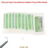 12 pz/set Kit di pratica della sutura del filo del monofilamento di Nylon della sutura dell'ago
