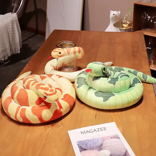 Simulation Cartoon Python Plüschtiere langes Kissen Stofftier Realitisc Schlange Riesen Boa