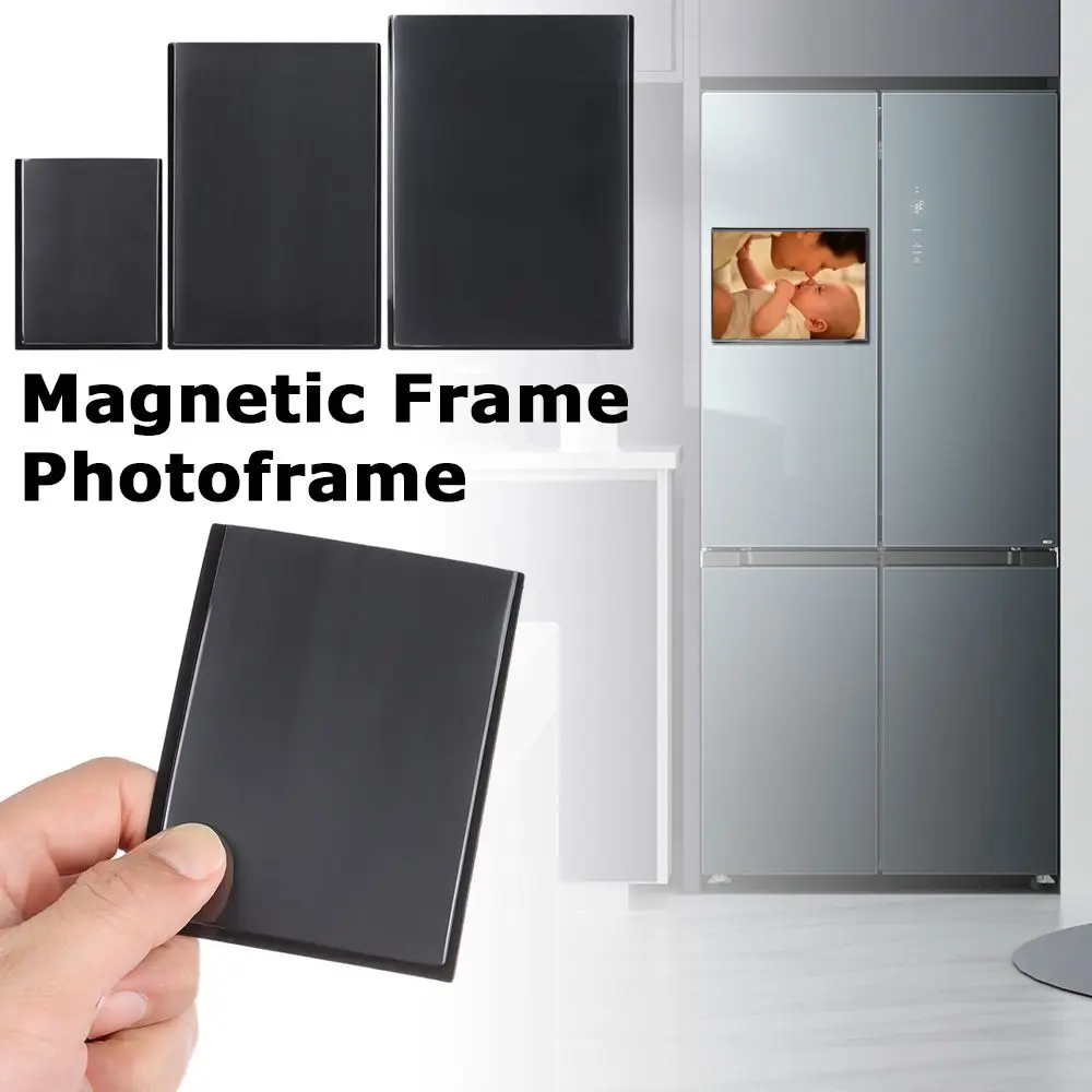 DIY schwarzer magnetischer Fotorahmen Kühlschrank Kühlschrankmagnet Bilderrahmen Fotorahmen Home Wohnzimmer Dekor