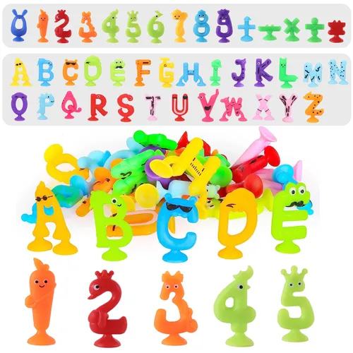 Zahlen Buchstaben Saugnapf Spielzeug für Kinder sensorische Saug spielzeug Bades pielzeug für