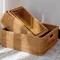 Rechteckigen Rattan Wicker Korb Hand Woven Container Brot Snack Kosmetische Lagerung Box Haushalt