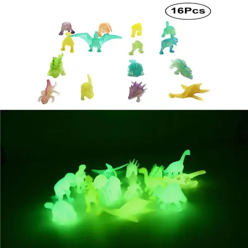 16 stücke leuchten im Dunkeln Dinosaurier Spielzeug leuchtende Dinosaurier Modell Figur Spielzeug
