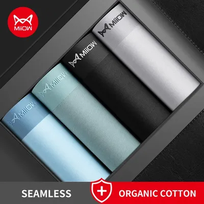 Miiow 4pcs sexy Männer Unterhosen Boxershorts Hüfte erhöhen Bio-Baumwolle Kofferraum Mann Unterwäsche Boxer Herren Höschen Top Boxershorts Image