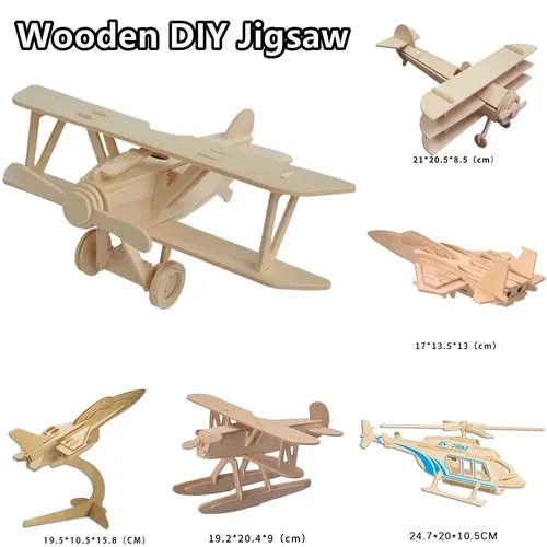 Holzmodell Flugzeug 3d Handwerk Holz Tischplatte Dekore Flugzeuge Puzzle Gebäude Erwachsene DIY Kit