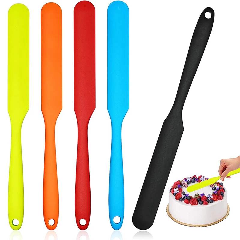 LMETJMA Silikon Glas Spatel Hitzebeständige Kuchen Creme Erdnussbutter Spatel Mischen Teig Schaber Brot Spatel JT176 Image