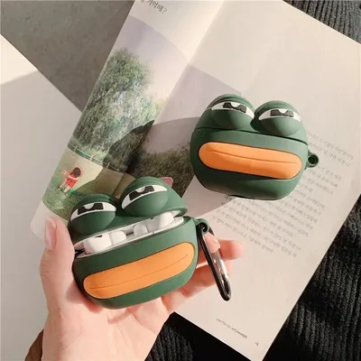 3D Mode Frosch Silikon Fall Für Airpods 1/2 Drahtlose Bluetooth Kopfhörer Lade Box Stoßfest Fall Für Airpods Pro Abdeckung Image