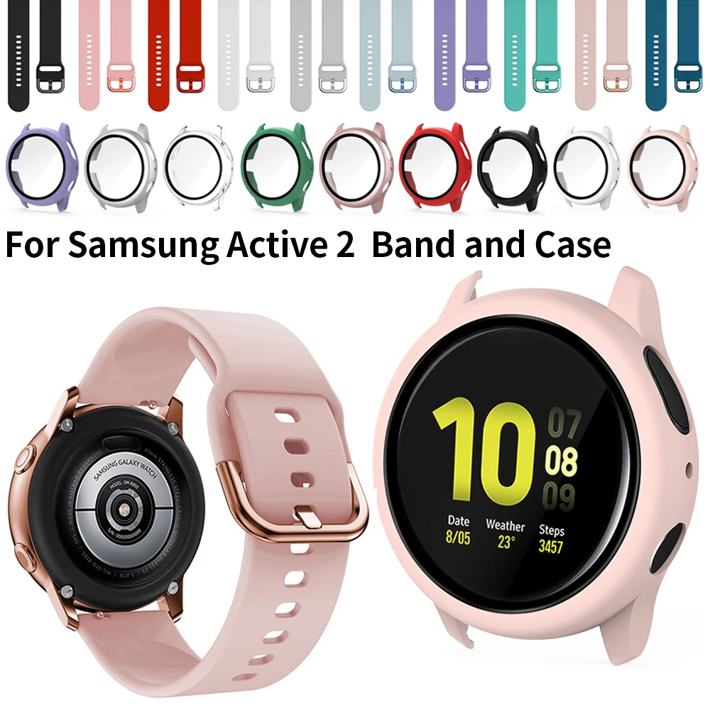 20mm Armband + Hülle für Samsung Galaxy Watch 4/5 40mm Armband Band für Samsung Watch Active2 40mm 44mm Schutzhülle Bumper Cover Case Image