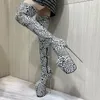 Marke Pole Dance 20 cm Dünne Fersen Stiletto Über Das Knie Lange Stiefel Plattform Frauen PUNK Pumpen 22 cm Damen Leopard print Schuhe