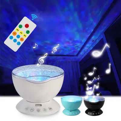 USB LED Stern Ozean Welle Projektor Nachtlicht Galaxy Sternenhimmel Projektor Nachtlampe mit Musik Lautsprecher Geschenk für Kinder Kinder