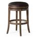 Maven Lane Alexander Backless Bar Stool, Walnut Finish w/ Marksman Saddle Vegan Leather - Brown - Bar - 31" Seat Height