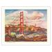 The Golden Gate Bridge San Francisco - United Air Lines - Vintage Travel Poster by Joseph FehÃ©r c.1948 - Fine Art Matte Paper Print (Unframed) 11x14in