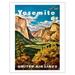 Yosemite - United Air Lines - Yosemite Falls and Yosemite National Park - Vintage Airline Travel Poster by Joseph FehÃ©r c.1945 - Fine Art Matte Paper Print (Unframed) 11x14in