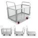 Folding Hand Truck Dolly with Folding Basket 1600LBS W/Swivel Wheels Platform Truck Hand Truck Foldable Dolly Push Cart Dolly with 4 Wheels For Warehouse Garden Home Transportation